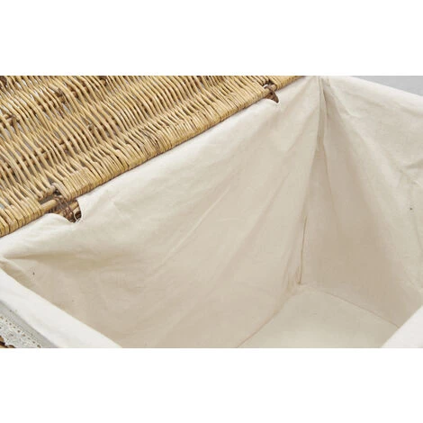 AUBRY GASPARD Malle En éclisse Marron Et Coton Marron - Marron 6 AUBRY GASPARD Malle En éclisse Marron Et Coton Marron - Marron – Image 4