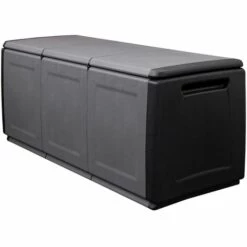 VidaXL Boîte De Rangement De Jardin 138x53x57 Cm 330 L Gris Foncé Noir - Gris 8 VidaXL Boîte De Rangement De Jardin 138x53x57 Cm 330 L Gris Foncé Noir - Gris -Rangement de jardin Soldes 57912215 2