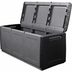 VidaXL Boîte De Rangement De Jardin 138x53x57 Cm 330 L Gris Foncé Noir - Gris 11 VidaXL Boîte De Rangement De Jardin 138x53x57 Cm 330 L Gris Foncé Noir - Gris -Rangement de jardin Soldes 57912215 5