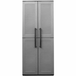 VidaXL Armoire De Rangement De Jardin Gris Et Noir 68x37x163 Cm PP - Gris 10 VidaXL Armoire De Rangement De Jardin Gris Et Noir 68x37x163 Cm PP - Gris -Rangement de jardin Soldes 57912221 4