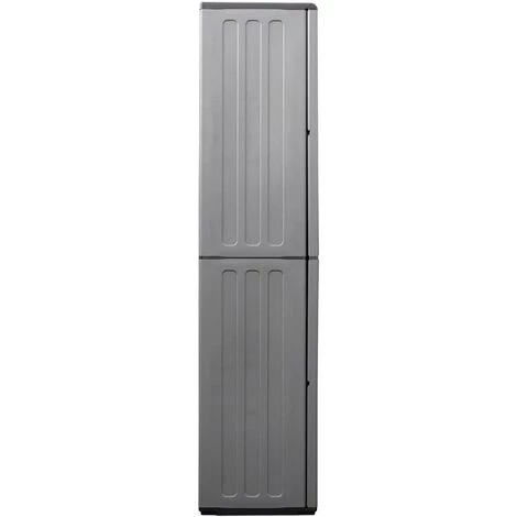 VidaXL Armoire De Rangement De Jardin Gris Et Noir 68x37x163 Cm PP - Gris 7 VidaXL Armoire De Rangement De Jardin Gris Et Noir 68x37x163 Cm PP - Gris – Image 5
