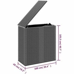 VidaXL Boîte à Coussins De Jardin Résine Tressée 100x49x103,5cm Marron - Brun -Rangement de jardin Soldes 57912563 5