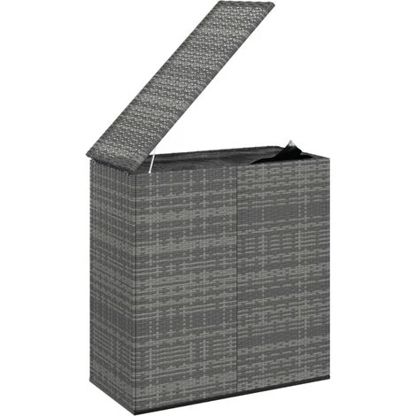 VidaXL Boîte à Coussins De Jardin Résine Tressée 100x49x103,5 Cm Gris - Gris 5 VidaXL Boîte à Coussins De Jardin Résine Tressée 100x49x103,5 Cm Gris - Gris – Image 3