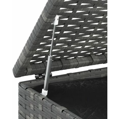 VidaXL Boîte à Coussins De Jardin Résine Tressée 100x49x103,5 Cm Gris - Gris 6 VidaXL Boîte à Coussins De Jardin Résine Tressée 100x49x103,5 Cm Gris - Gris – Image 4