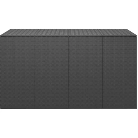 VidaXL Boîte à Coussins De Jardin Résine Tressée 194x100x103 Cm Noir - Noir 3 VidaXL Boîte à Coussins De Jardin Résine Tressée 194x100x103 Cm Noir - Noir – Image 2