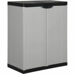 Armoire De Rangement De Jardin 1 étagère Gris/noir 68x40x85 Cm VidaXL - Gris