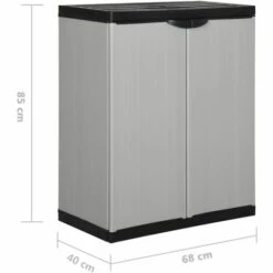 Armoire De Rangement De Jardin 1 étagère Gris/noir 68x40x85 Cm VidaXL - Gris -Rangement de jardin Soldes 57912997 3