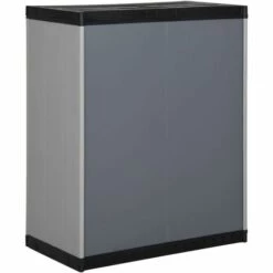 Armoire De Rangement De Jardin 1 étagère Gris/noir 68x40x85 Cm VidaXL - Gris -Rangement de jardin Soldes 57912997 5