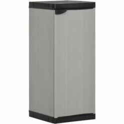 VidaXL Armoire De Rangement De Jardin 1 étagère Gris/noir 35x40x85 Cm - Gris