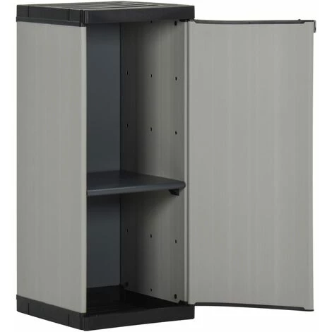 VidaXL Armoire De Rangement De Jardin 1 étagère Gris/noir 35x40x85 Cm - Gris 5 VidaXL Armoire De Rangement De Jardin 1 étagère Gris/noir 35x40x85 Cm - Gris – Image 3
