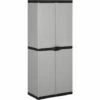 VidaXL Armoire De Rangement De Jardin 3 étagères Gris/noir 68x40x168cm - Gris