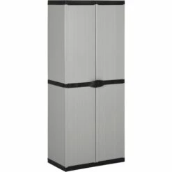 VidaXL Armoire De Rangement De Jardin 3 étagères Gris/noir 68x40x168cm - Gris