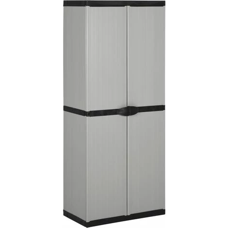 VidaXL Armoire De Rangement De Jardin 3 étagères Gris/noir 68x40x168cm - Gris 3 VidaXL Armoire De Rangement De Jardin 3 étagères Gris/noir 68x40x168cm - Gris