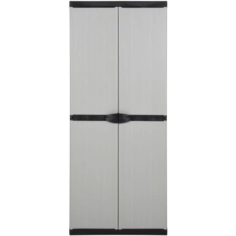 VidaXL Armoire De Rangement De Jardin 3 étagères Gris/noir 68x40x168cm - Gris 4 VidaXL Armoire De Rangement De Jardin 3 étagères Gris/noir 68x40x168cm - Gris – Image 2