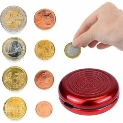 ROSIER 4 Boîte Pièces De Rangement Pour Pièces De Monnaie En Euros, Porte-Monnaie Euro Monnayeur Rond En Alliage (83*27mm, Noir, Or, Bleu, Bordeaux)——VEBTles -Rangement de jardin Soldes 58187470 4