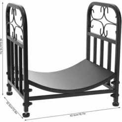 OUYIFAN Gamme De Bûches, Abri à Bûches Et Stockage De Bûches Extérieur, Support De Rangement Pour Bois De Chauffage En Fer Forgé Pour La Maison En Plein Air Sous Les Avant-toits Terrasses Patios -Rangement de jardin Soldes 58221743 2