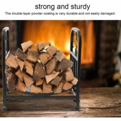 OUYIFAN Gamme De Bûches, Abri à Bûches Et Stockage De Bûches Extérieur, Support De Rangement Pour Bois De Chauffage En Fer Forgé Pour La Maison En Plein Air Sous Les Avant-toits Terrasses Patios -Rangement de jardin Soldes 58221743 4