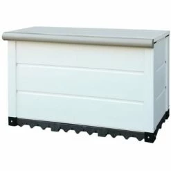 Coffre De Jardin Capacité 150L Gardiun Tuscany Evo 82,5x47x57 Cm Boîte De Rangement Extérieur En Résine Avec Vérin Et Sol
