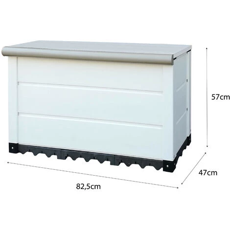 Coffre De Jardin Capacité 150L Gardiun Tuscany Evo 82,5x47x57 Cm Boîte De Rangement Extérieur En Résine Avec Vérin Et Sol 6 Coffre De Jardin Capacité 150L Gardiun Tuscany Evo 82,5x47x57 Cm Boîte De Rangement Extérieur En Résine Avec Vérin Et Sol – Image 4