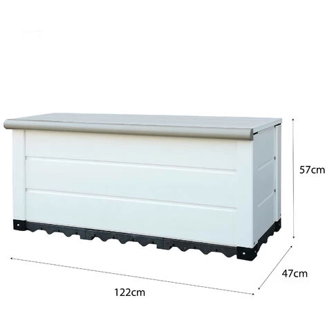 Coffre De Jardin Capacité 230L Gardiun Tuscany Evo 122x47x57 Cm Boîte De Rangement Extérieur En Résine Avec Vérin Et Sol 6 Coffre De Jardin Capacité 230L Gardiun Tuscany Evo 122x47x57 Cm Boîte De Rangement Extérieur En Résine Avec Vérin Et Sol – Image 4
