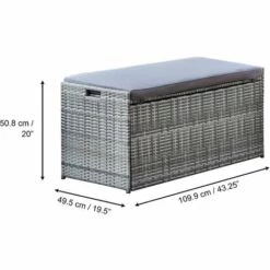 Coffre De Jardin Rangement 2 En 1 Banc Extérieur Avec Coussin 336 Litres Résistant Aux Intempéries Gris Teamson Home PT-OF0039G 10 Coffre De Jardin Rangement 2 En 1 Banc Extérieur Avec Coussin 336 Litres Résistant Aux Intempéries Gris Teamson Home PT-OF0039G -Rangement de jardin Soldes 59151436 4