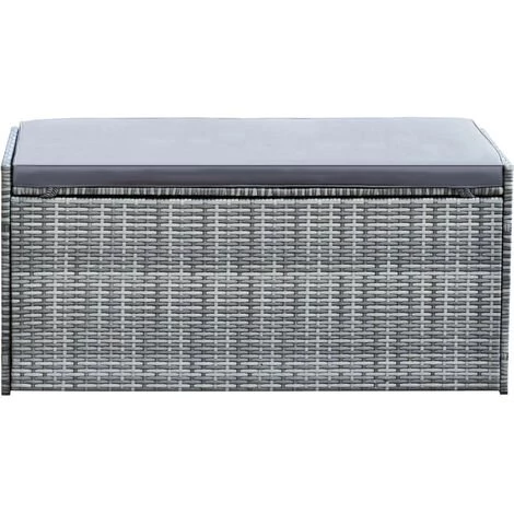Coffre De Jardin Rangement 2 En 1 Banc Extérieur Avec Coussin 336 Litres Résistant Aux Intempéries Gris Teamson Home PT-OF0039G 7 Coffre De Jardin Rangement 2 En 1 Banc Extérieur Avec Coussin 336 Litres Résistant Aux Intempéries Gris Teamson Home PT-OF0039G – Image 5