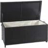DéCOSHOP26 Coffre De Rangement Pour Jardin En Polyrotin Noir Avec Roulettes Rangement Coussins 51x100x50cm 170L - Noir 2 DéCOSHOP26 Coffre De Rangement Pour Jardin En Polyrotin Noir Avec Roulettes Rangement Coussins 51x100x50cm 170L - Noir -Rangement de jardin Soldes 59153424 1