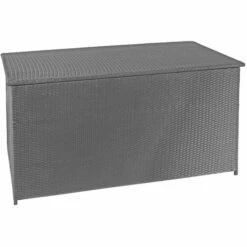 DéCOSHOP26 Coffre De Rangement Pour Jardin En Polyrotin Gris Avec Roulettes Rangement Coussins 80x160x94cm 950L - Gris -Rangement de jardin Soldes 59153438 5