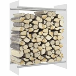 INLIFE Portant De Bois Chauffage Transparent 80x35x100 Cm Verre Trempé - 0
