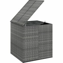 INLIFE Boîte à Coussins De Jardin Résine Tressée 100x97,5x104 Cm Gris - Gris -Rangement de jardin Soldes 59172341 3