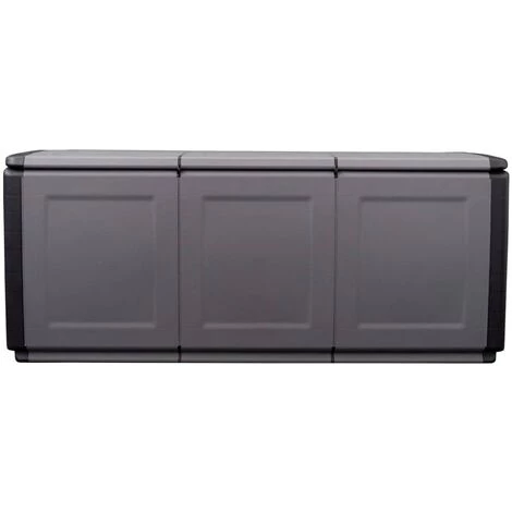 INLIFE Boîte De Rangement De Jardin 138x53x57 Cm 330 L Gris Foncé Noir - Gris 5 INLIFE Boîte De Rangement De Jardin 138x53x57 Cm 330 L Gris Foncé Noir - Gris – Image 3