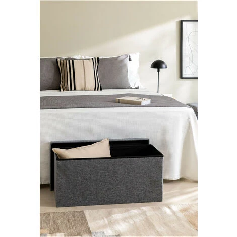 Coffre De Rangement Gipto SKLUM Polyèster - Coton - ↔75 Cm Gris 5 Coffre De Rangement Gipto SKLUM Polyèster - Coton - ↔75 Cm Gris – Image 3