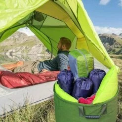 LTS FAFA Sac De Jardinage 125L Extra-Robuste Avec Poignées, Sac De Ramassage Feuilles Verte Avec Toile Militaire (H45.7 Cm, D55.8 Cm) -Rangement de jardin Soldes 59304422 4