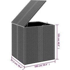 YOUTHUP Boîte à Coussins De Jardin Résine Tressée 100x97,5x104cm Marron - Brun 11 YOUTHUP Boîte à Coussins De Jardin Résine Tressée 100x97,5x104cm Marron - Brun -Rangement de jardin Soldes 59761319 5