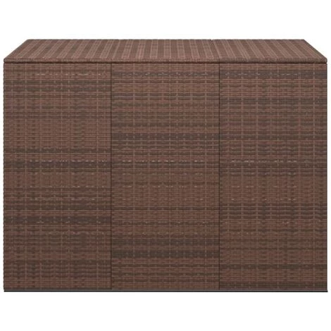 YOUTHUP Boîte à Coussins De Jardin Résine Tressée 145x100x103 Cm Marron - Brun 4 YOUTHUP Boîte à Coussins De Jardin Résine Tressée 145x100x103 Cm Marron - Brun – Image 2