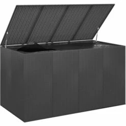 YOUTHUP Boîte à Coussins De Jardin Résine Tressée 194x100x103 Cm Noir - Noir -Rangement de jardin Soldes 59761544 3