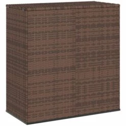 INLIFE Boîte à Coussins De Jardin Résine Tressée 100x49x103,5cm Marron