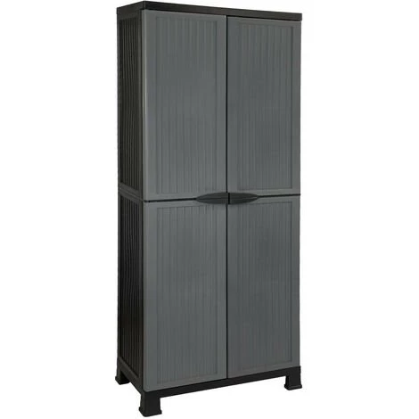 Armoire En Résine Extérieure Et 4 Dollars 171x68x39cm GH91 - Gris 3 Armoire En Résine Extérieure Et 4 Dollars 171x68x39cm GH91 - Gris