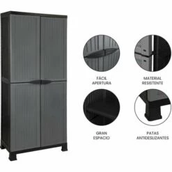 Armoire En Résine Extérieure Et 4 Dollars 171x68x39cm GH91 - Gris 11 Armoire En Résine Extérieure Et 4 Dollars 171x68x39cm GH91 - Gris -Rangement de jardin Soldes 60089447 5