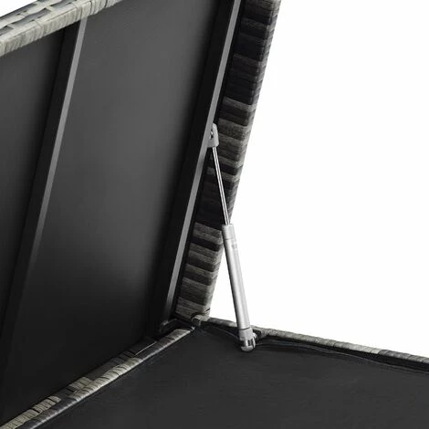 TECTAKE Coffre De Jardin KIRUNA En Rotin Synthétique 120x55x61,5cm 270 L - Coffre De Rangement Extérieur, Malle De Rangement, Caisse De Stockage De Jardin - Gris 6 TECTAKE Coffre De Jardin KIRUNA En Rotin Synthétique 120x55x61,5cm 270 L - Coffre De Rangement Extérieur, Malle De Rangement, Caisse De Stockage De Jardin - Gris – Image 4