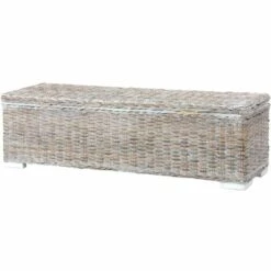 INLIFE Boîte De Rangement 120 Cm Blanc Rotin Naturel Kubu Et Manguier 11 INLIFE Boîte De Rangement 120 Cm Blanc Rotin Naturel Kubu Et Manguier -Rangement de jardin Soldes 60303271 5