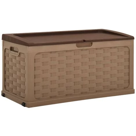 Topdeal Boîte De Rangement De Jardin 335 L Moka-Chocolat PP Rotin FF316181_FR 3 Topdeal Boîte De Rangement De Jardin 335 L Moka-Chocolat PP Rotin FF316181_FR