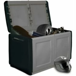 INLIFE Boîte De Rangement De Jardin 96x53x57 Cm 230 L Gris Foncé Noir -Rangement de jardin Soldes 60598795 3
