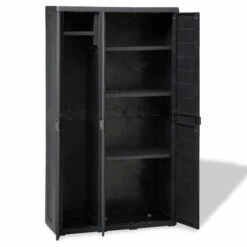 FIMEI Armoire De Rangement De Jardin Avec 4 étagères Noir -Rangement de jardin Soldes 60678453 4