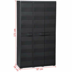 FIMEI Armoire De Rangement De Jardin Avec 4 étagères Noir -Rangement de jardin Soldes 60678453 5