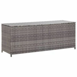FIMEI Boîte De Rangement De Jardin Gris 120x50x60 Cm Résine Tressée