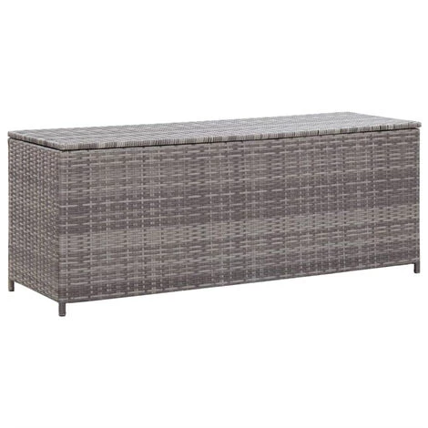 FIMEI Boîte De Rangement De Jardin Gris 120x50x60 Cm Résine Tressée 3 FIMEI Boîte De Rangement De Jardin Gris 120x50x60 Cm Résine Tressée