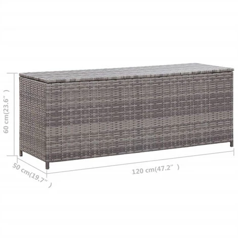 FIMEI Boîte De Rangement De Jardin Gris 120x50x60 Cm Résine Tressée 7 FIMEI Boîte De Rangement De Jardin Gris 120x50x60 Cm Résine Tressée – Image 5