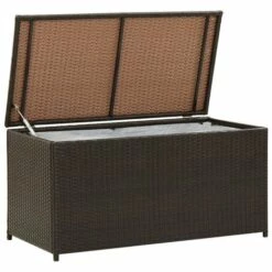 FIMEI Boîte De Rangement De Jardin Résine Tressée 100x50x50 Cm Marron