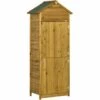 Outsunny Armoire De Jardin Remise Pour Outils Dim. 79L X 49l X 190H Cm 2 Portes 2 étagères Toit Bitumé étanche Bois Sapin Autoclave - Beige